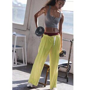 Free People Movement Overtime Mesh Pants in Sour Citrus Sz S/P